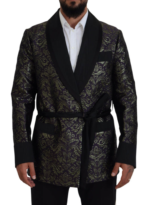 Gold Purple Baroque Jacket Blazer Robe