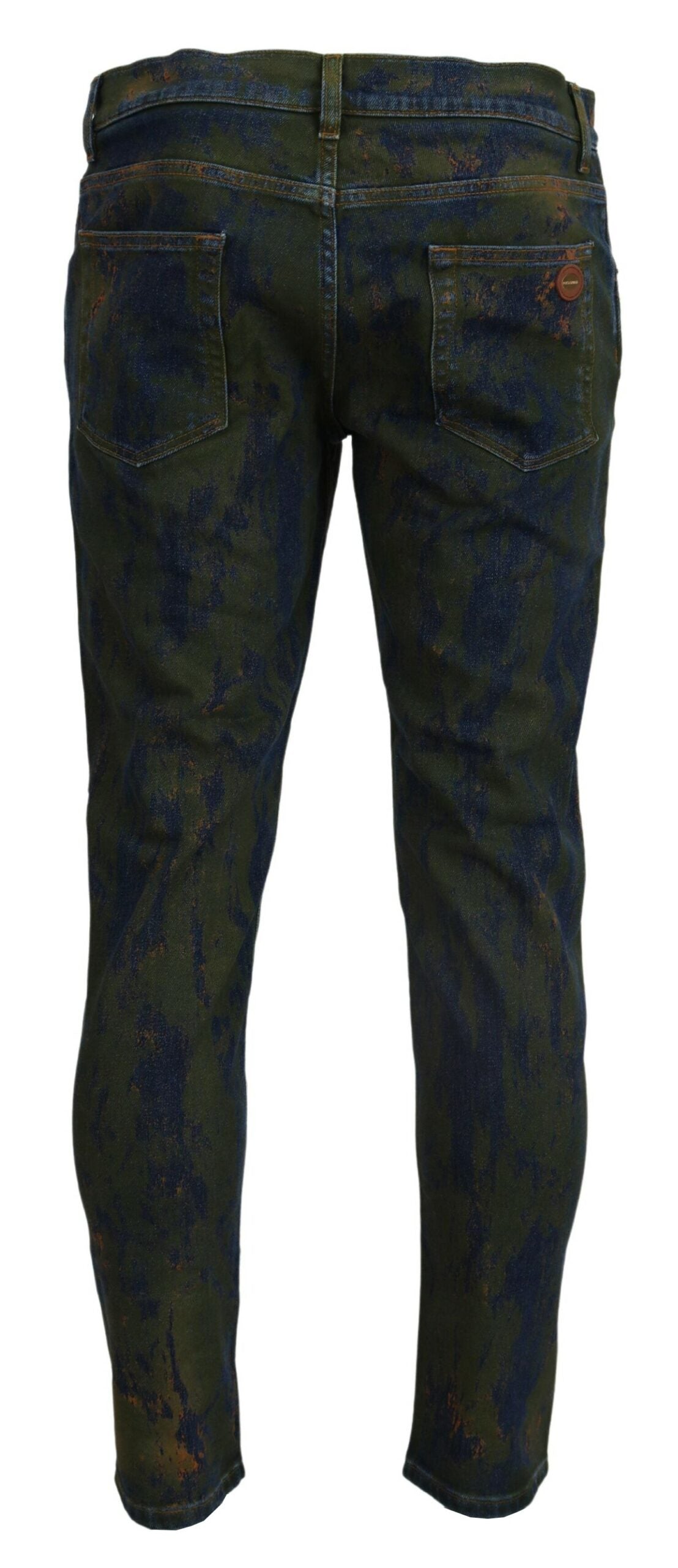 Blue Green Skinny Cotton Denim Jeans