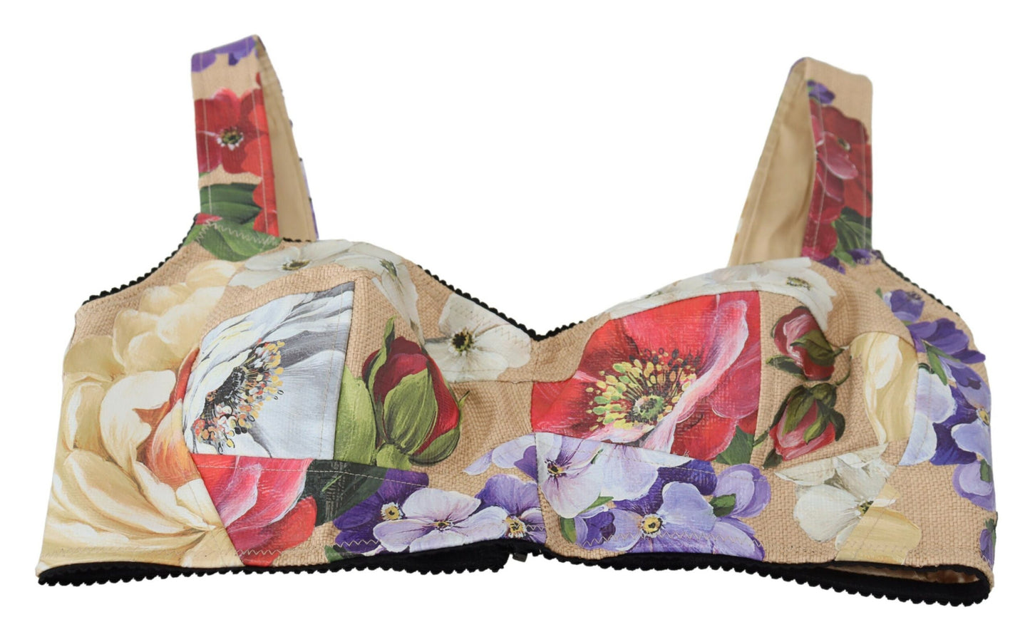 Multicolor Floral Cropped Bustier Corset Top