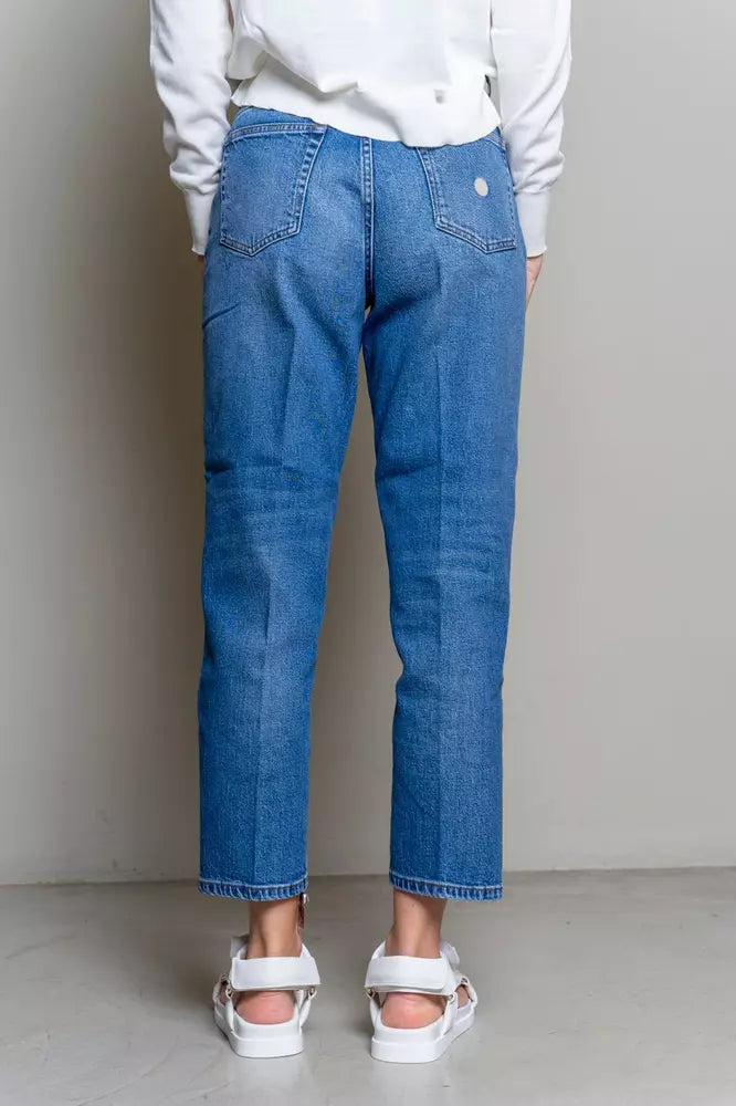 Blue Cotton Women Jeans