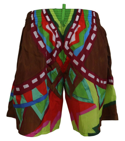 Multicolor Printed Men Beachwear Swimwear Short