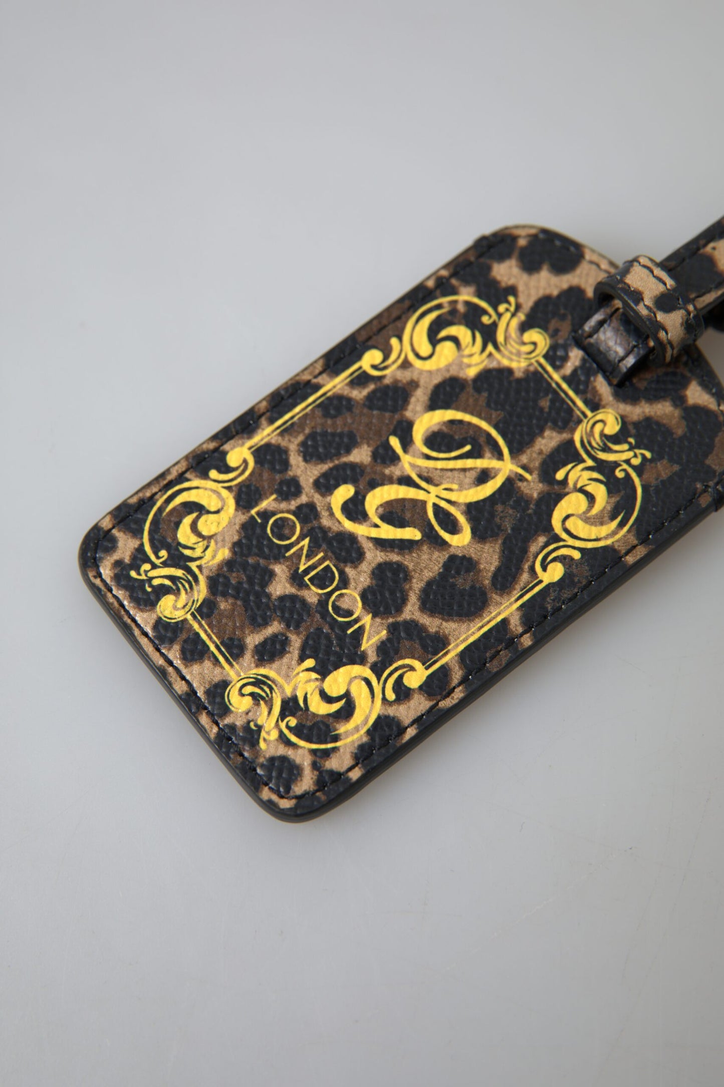 Multicolor Leopard Dauphine Leather DG Logo Luggage Tag