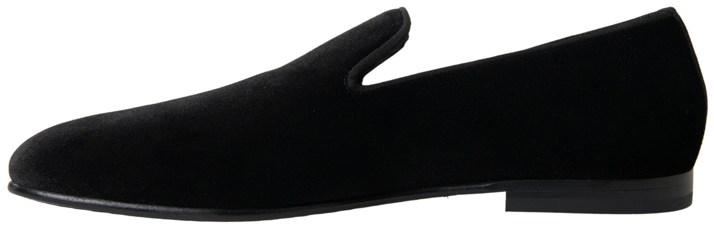 Black Velvet Loafers Formal Shoes
