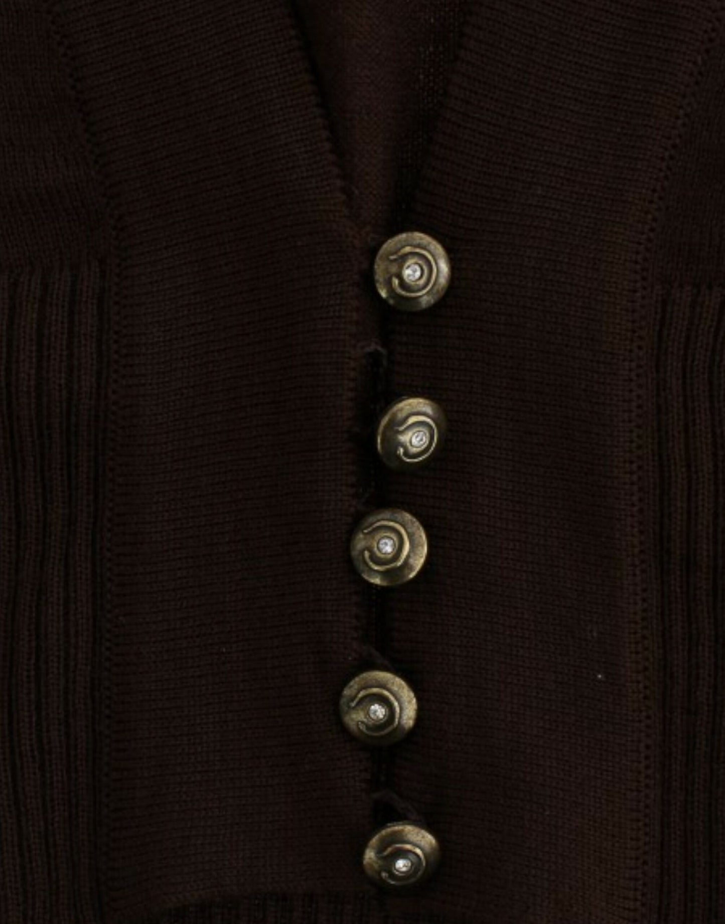 Brown cropped wool cardigan
