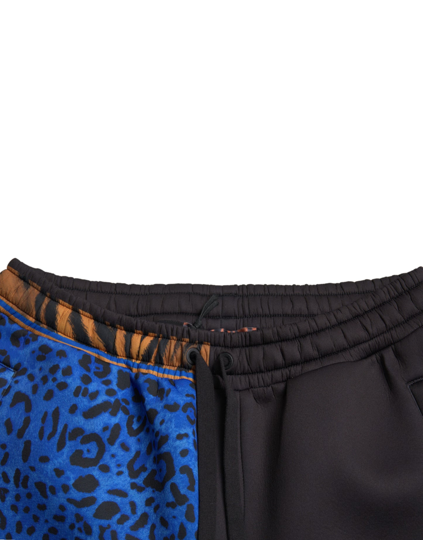 Black Tiger Print Cargo Jogger Pants