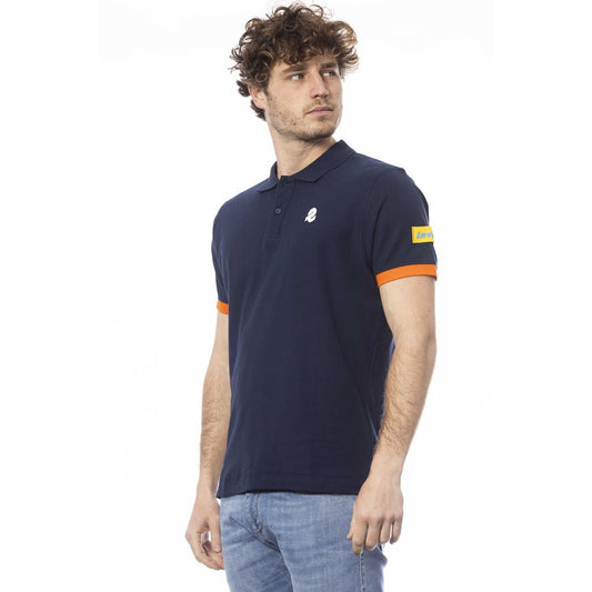Blue Cotton Men's Polo Shirt