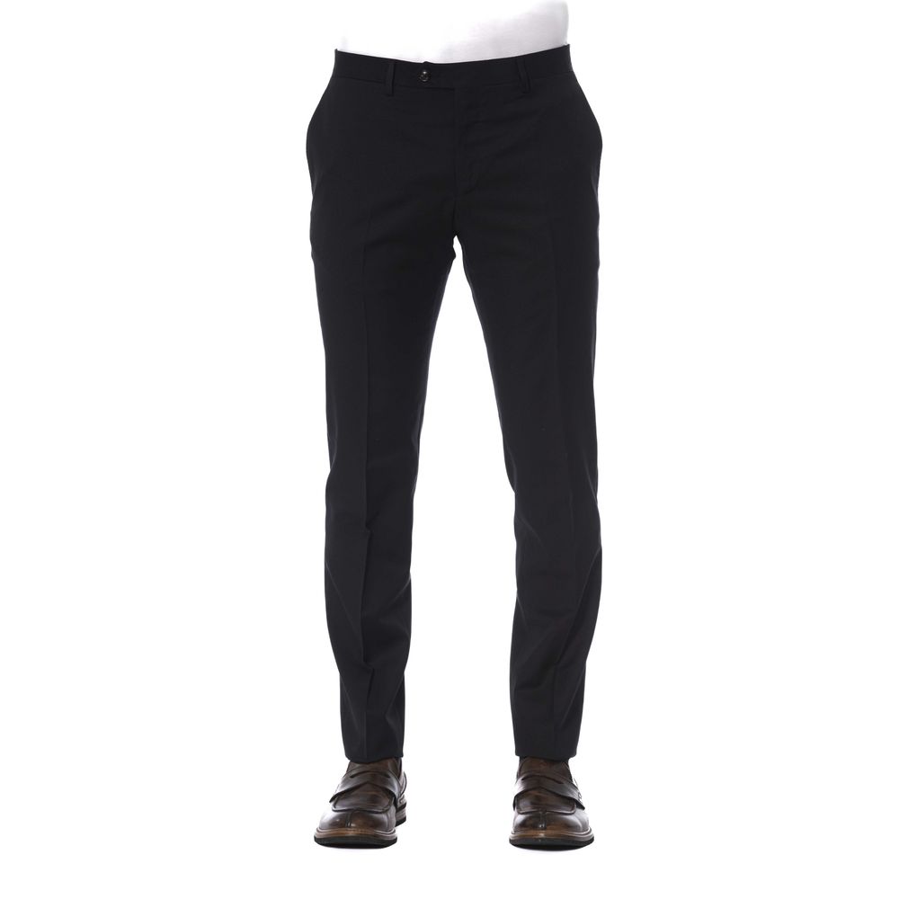 Black Virgin Wool Men's Trouser