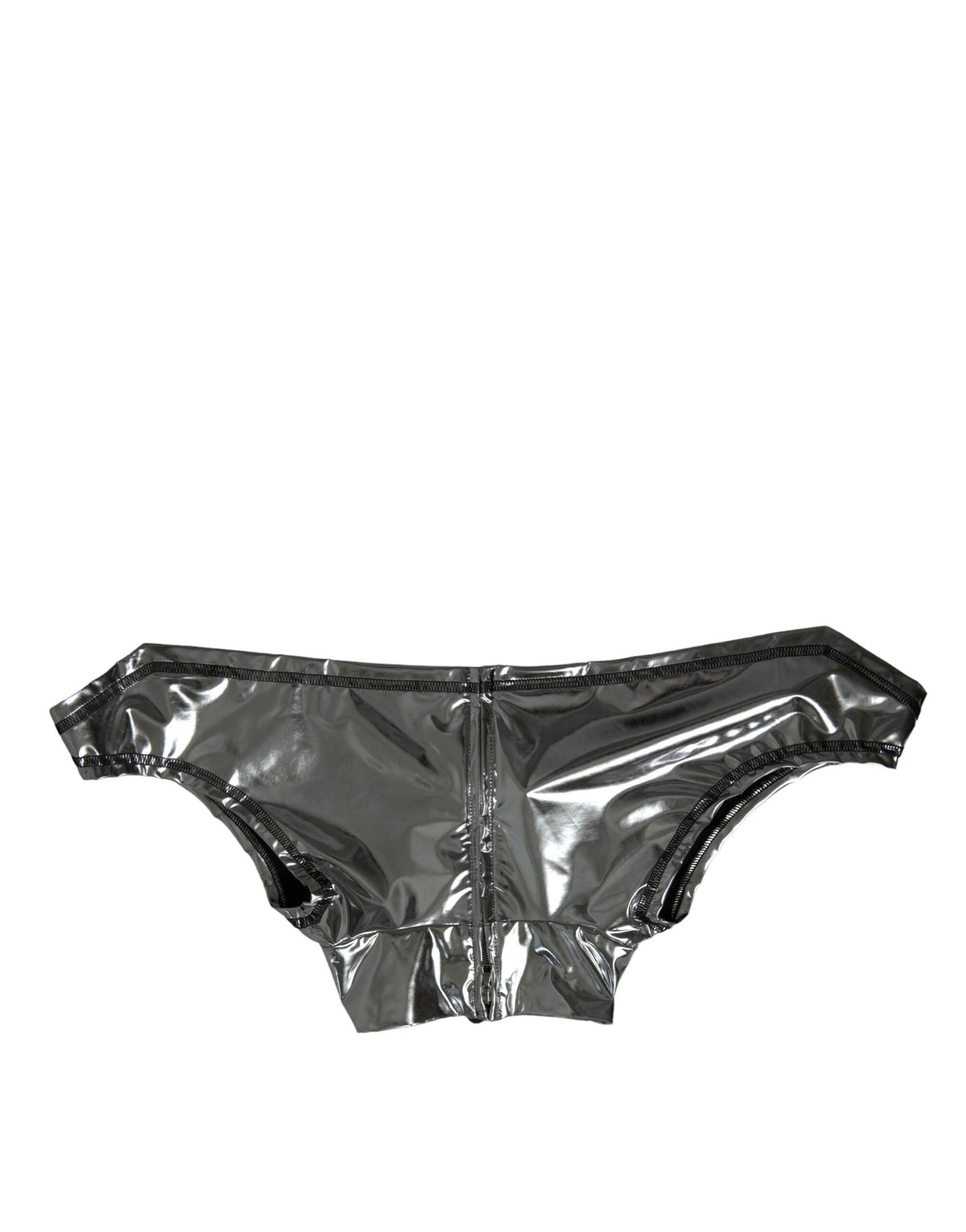 Silver Polyester Stretch Top