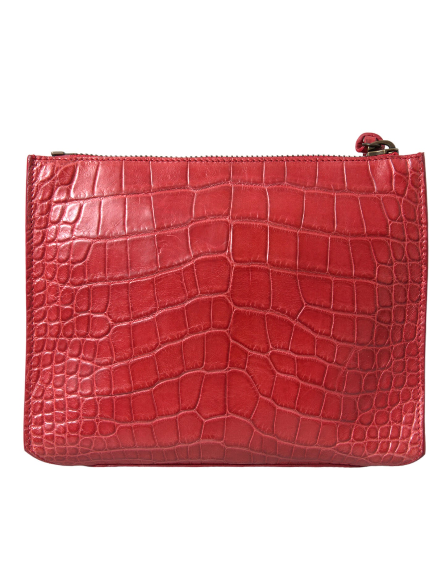 Red Exotic Skin Leather Classic Pouch Purse Wristlet Bag