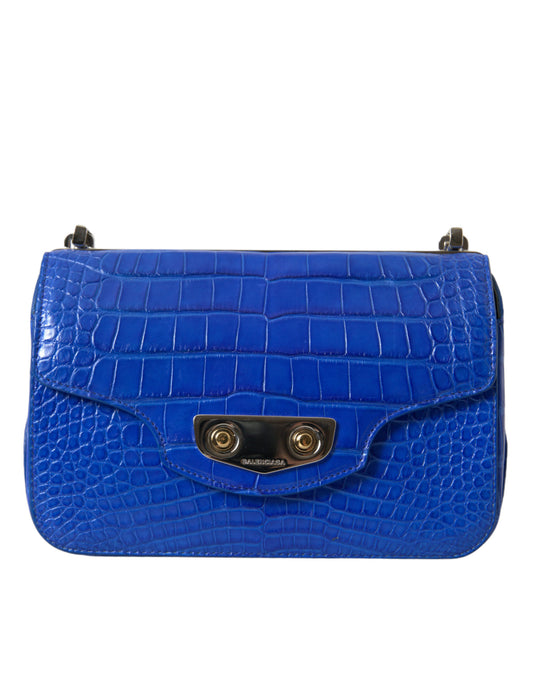 Blue Exotic Leather Neo Classic Purse Shoulder Handbag Bag