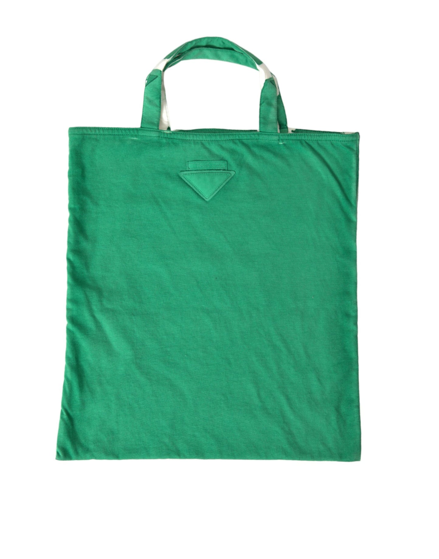 Green Jersey Fabric Logo Shoulder Shopping Tote Shopping Bag