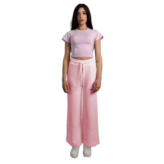 Pink Cotton Women Palazzo Pants
