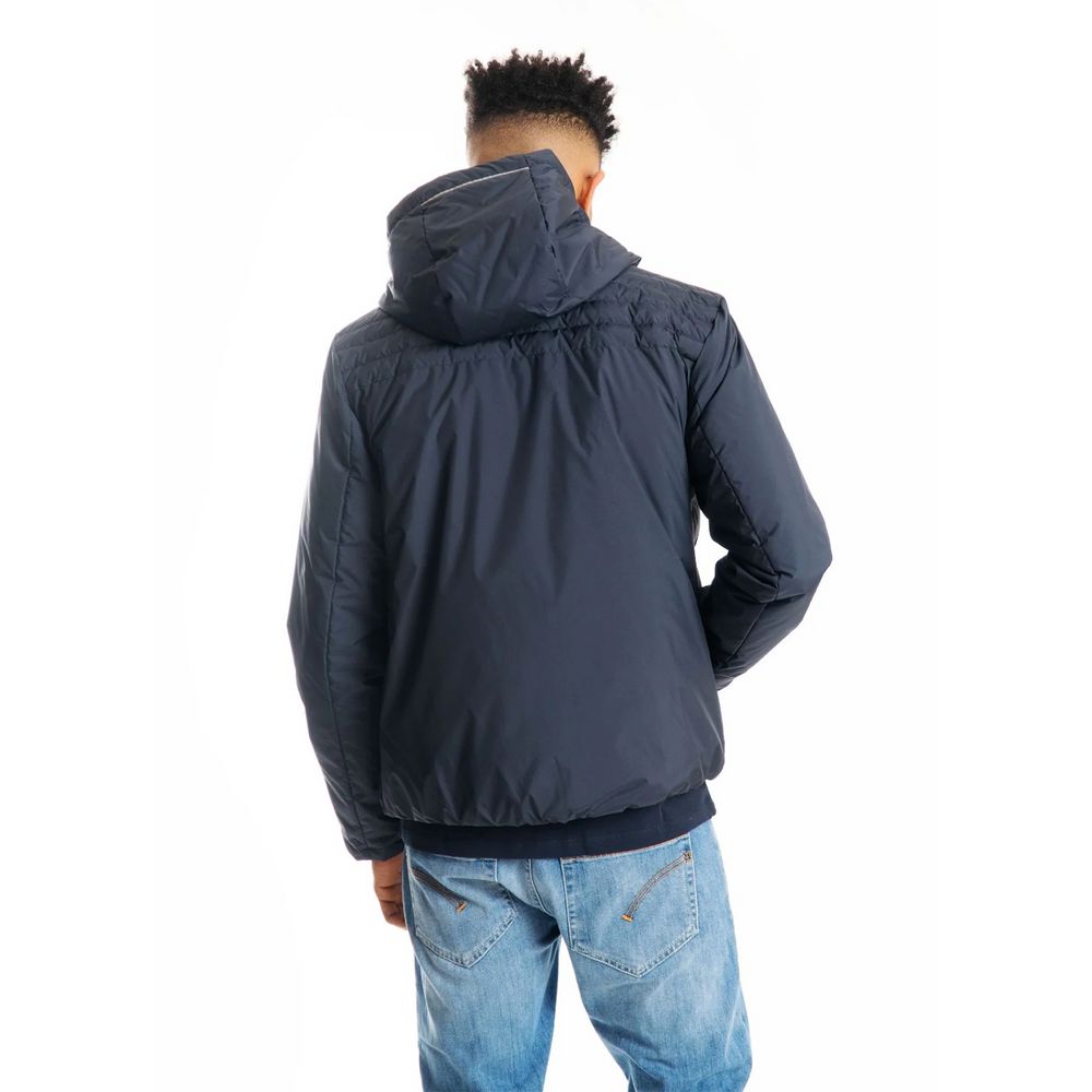 Blue Polyester Men Jacket