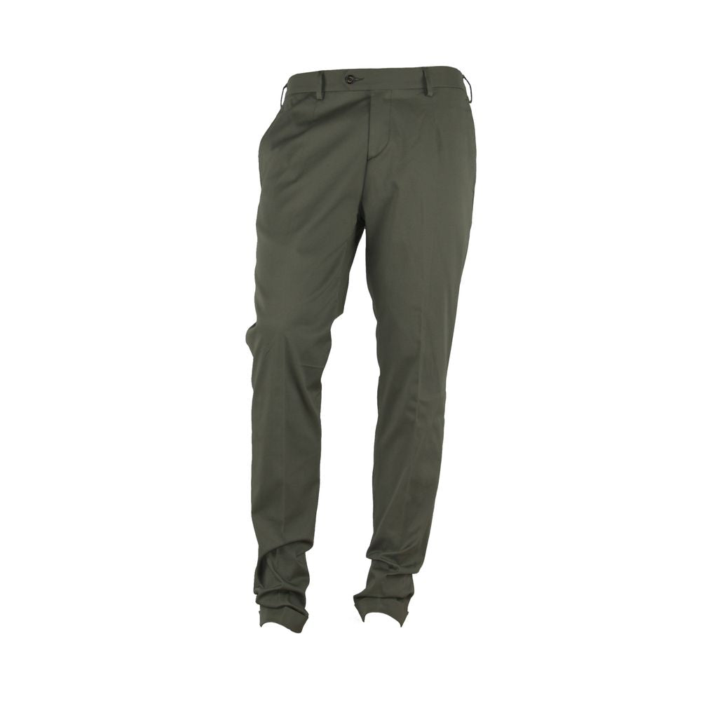 Green Cotton Men's Trouser