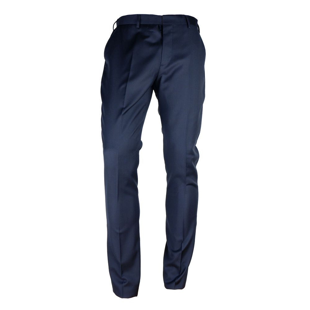 Blue Wool Men's Trouser