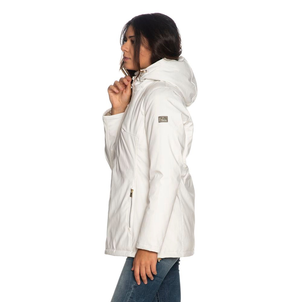 White Polyester Women's Jacket