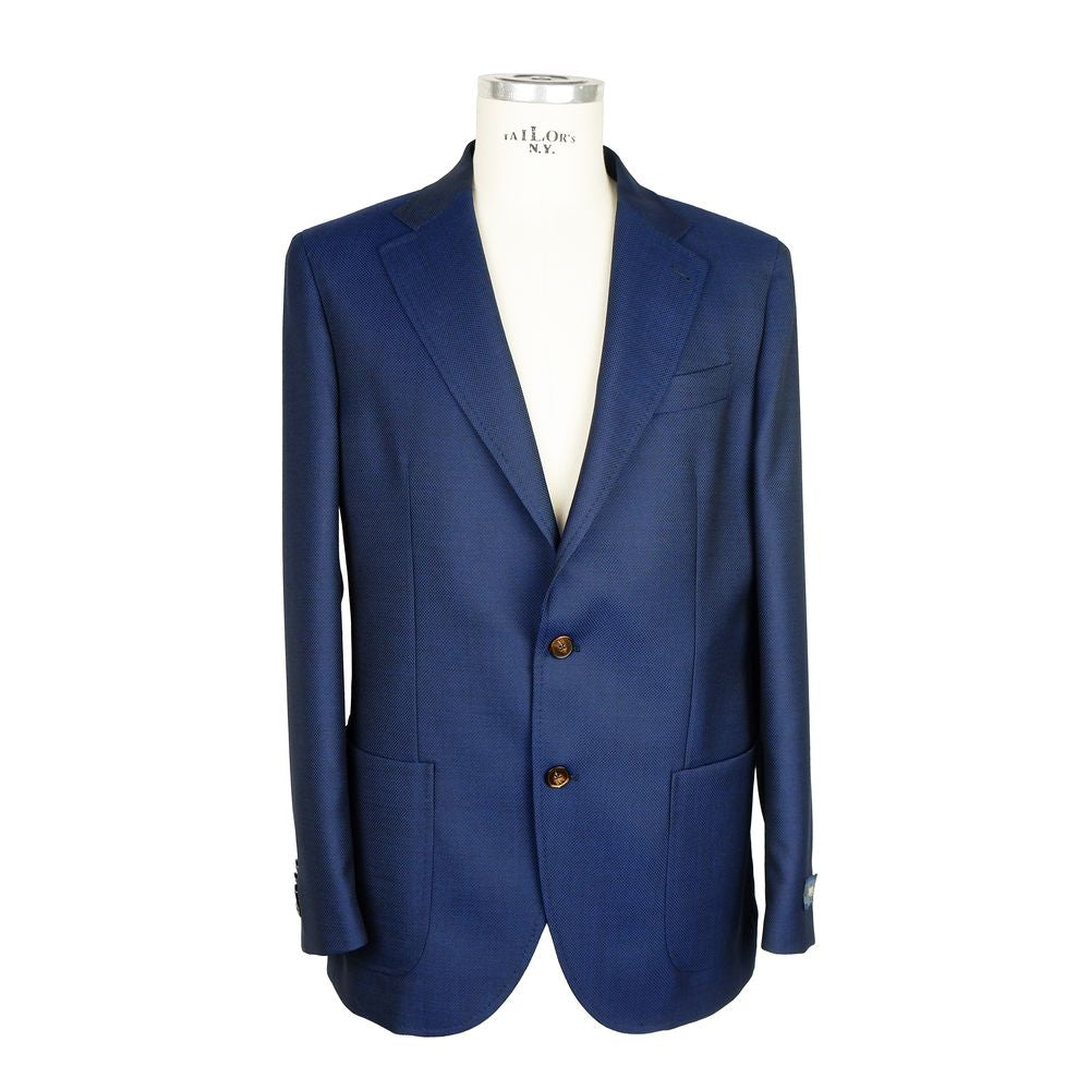 Blue Wool Men Blazer