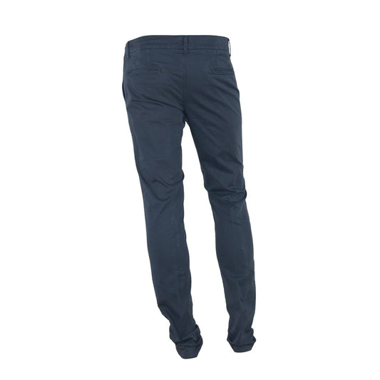 Blue Cotton Men Pant