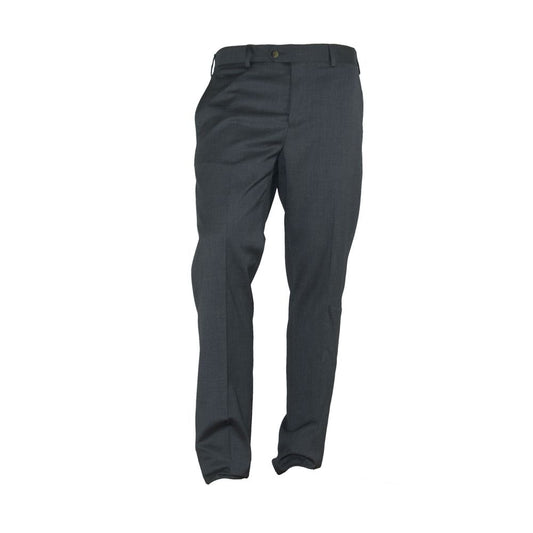 Gray Polyester Men Trousers