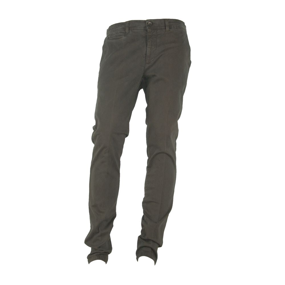 Brown Cotton Men Pant