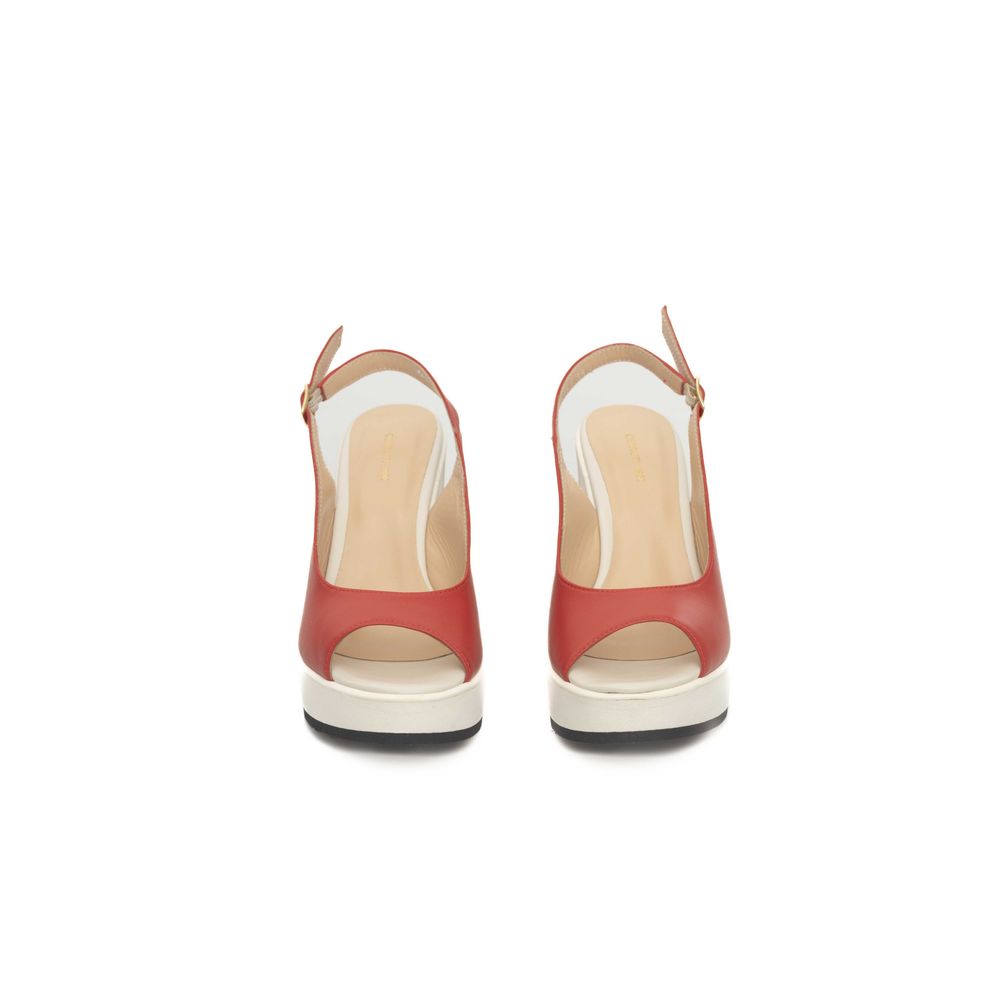 Red Calfskin Women Sandal