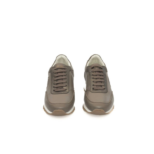 Beige Cowhide Women Sneaker
