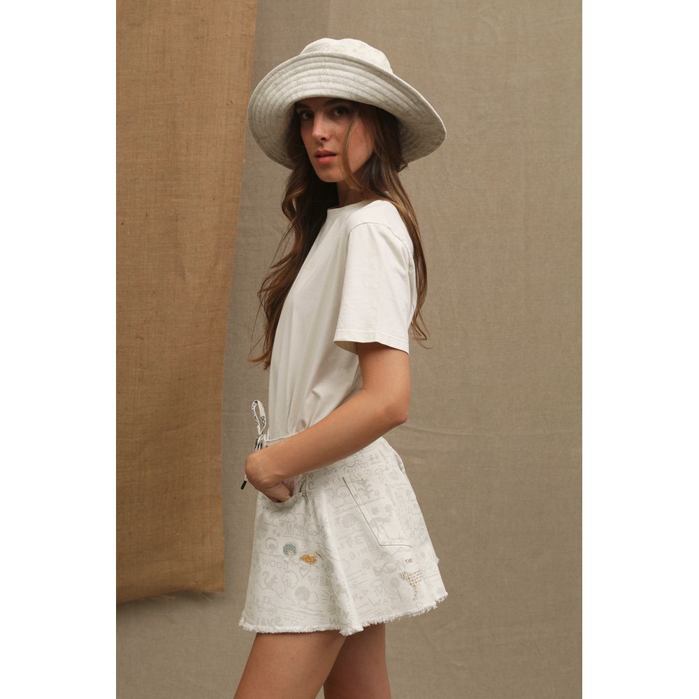 "White Cotton Women T-Shirt"