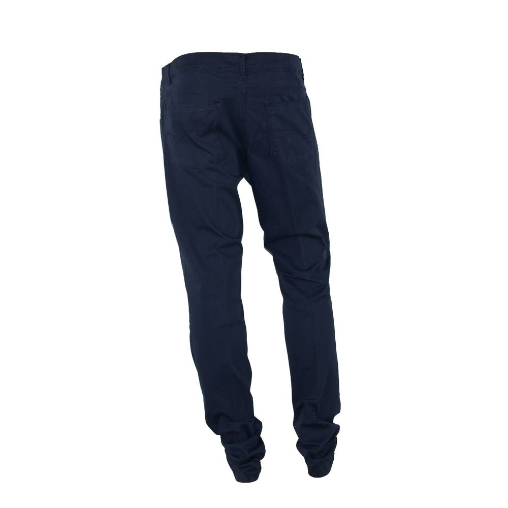 Blue Cotton Men's Trouser