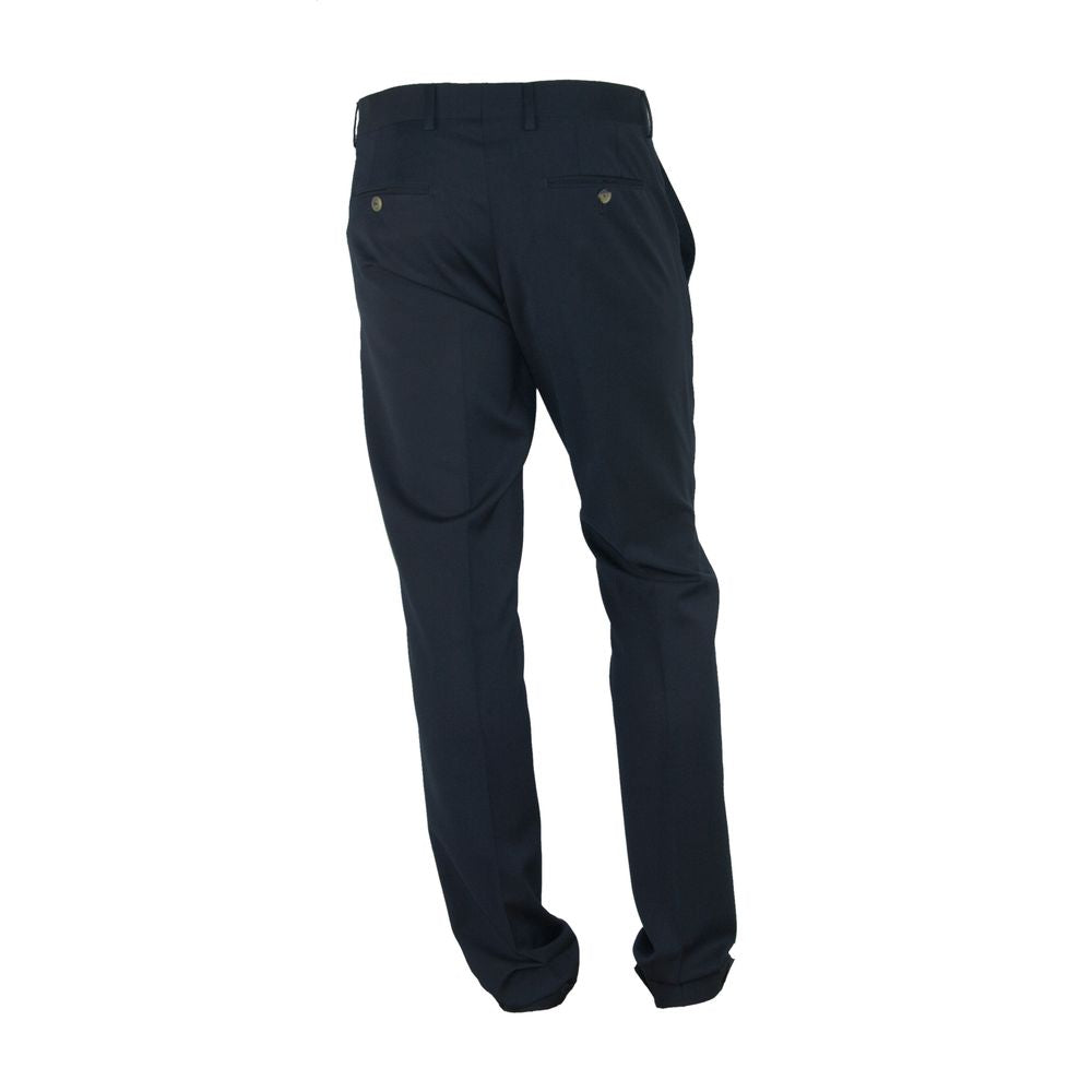 Black Polyester Men's Trouser