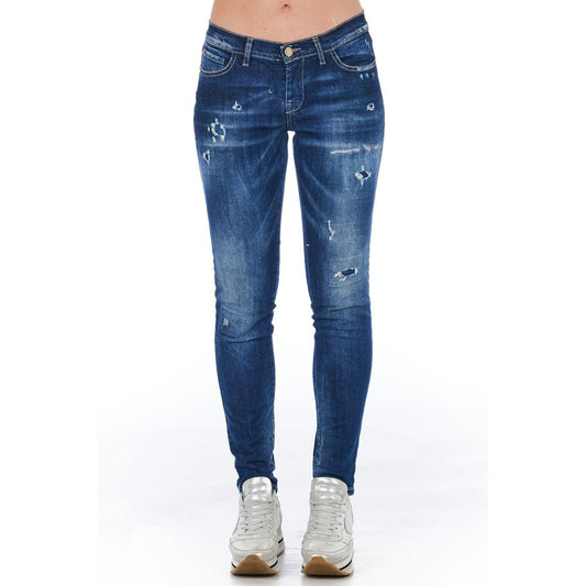 Blue Cotton Women Jeans