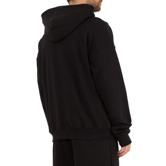 Black Cotton Men's Hooded Sweatshirt