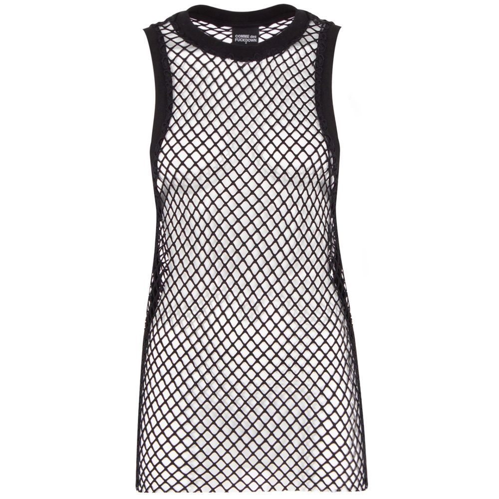 Black Polyester Women's Mesh Tank Top