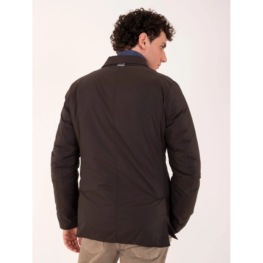 Brown Polyester Men Jacket