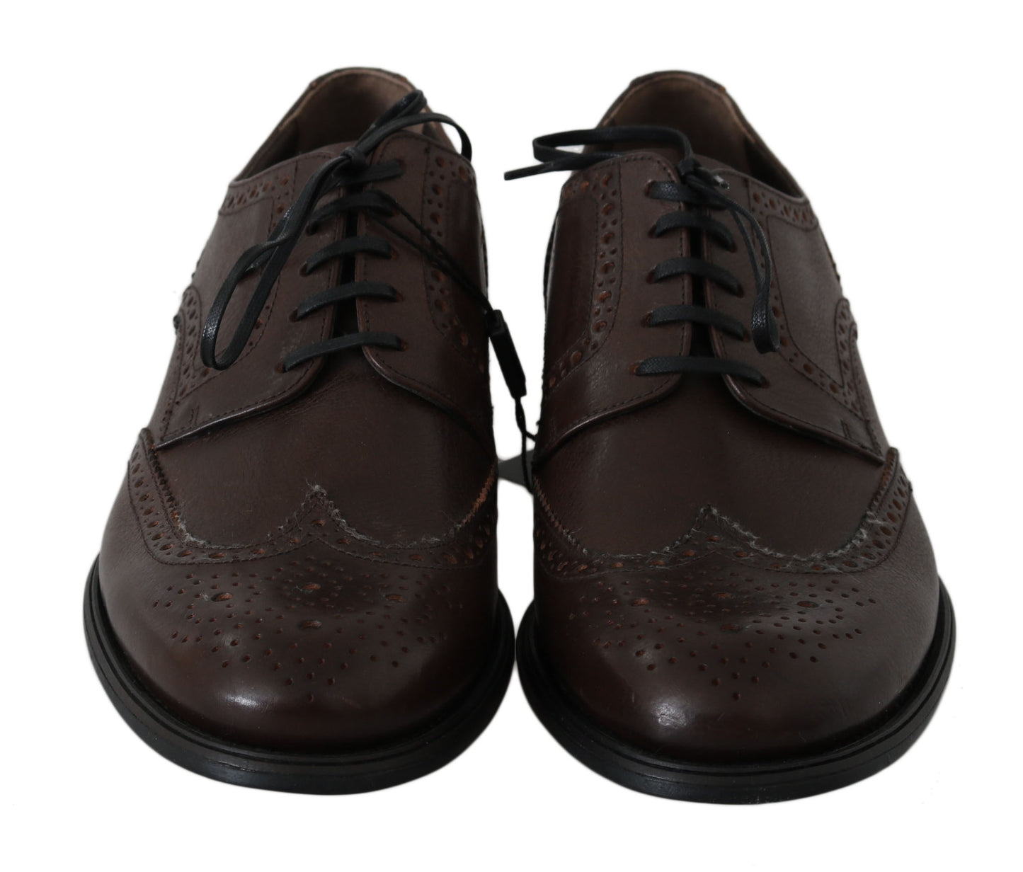 Brown Leather Brogue Derby Dress Shoes