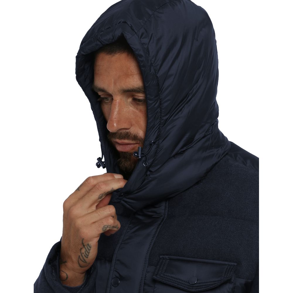 Blue Wool Men Jacket