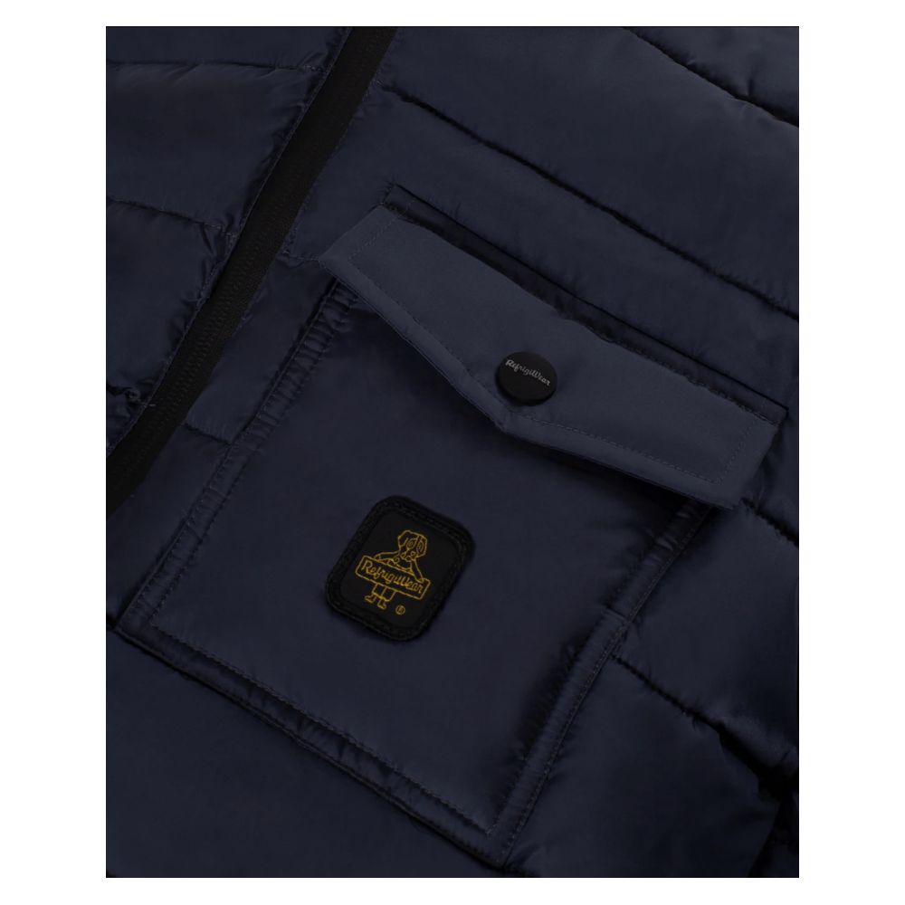 Blue Nylon Men Jacket