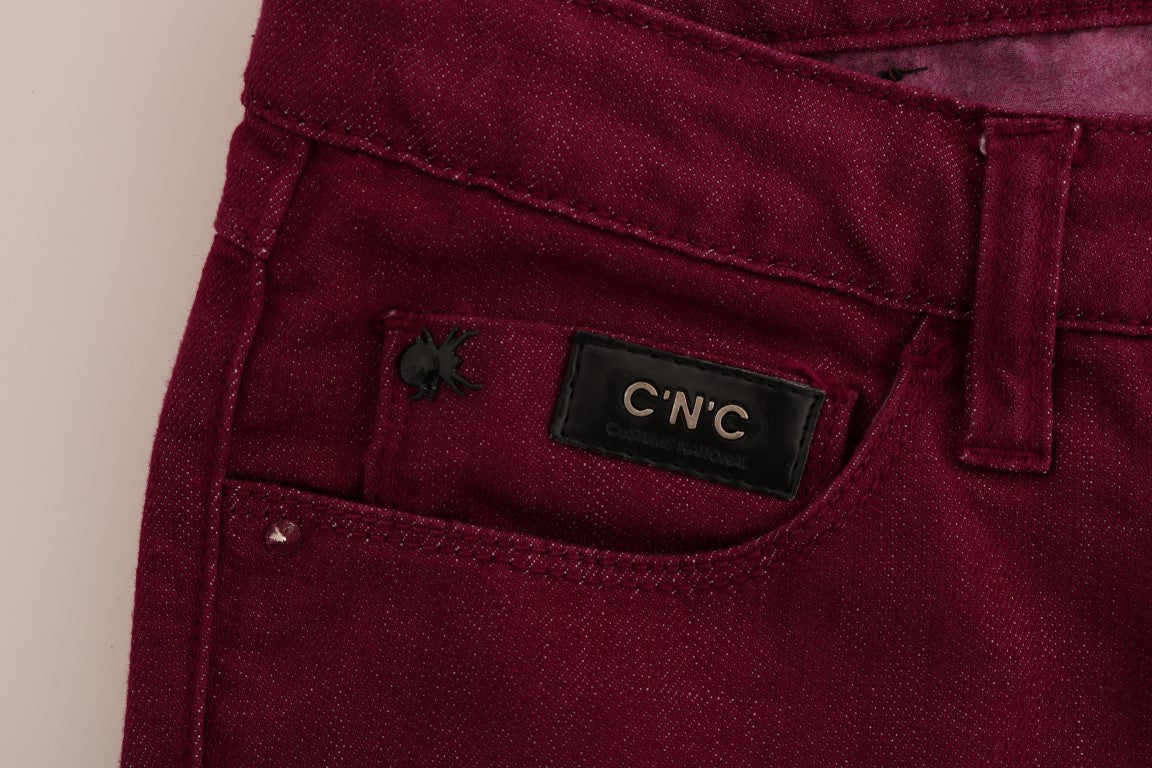 Red Wash Cotton Stretch Denim Jeans