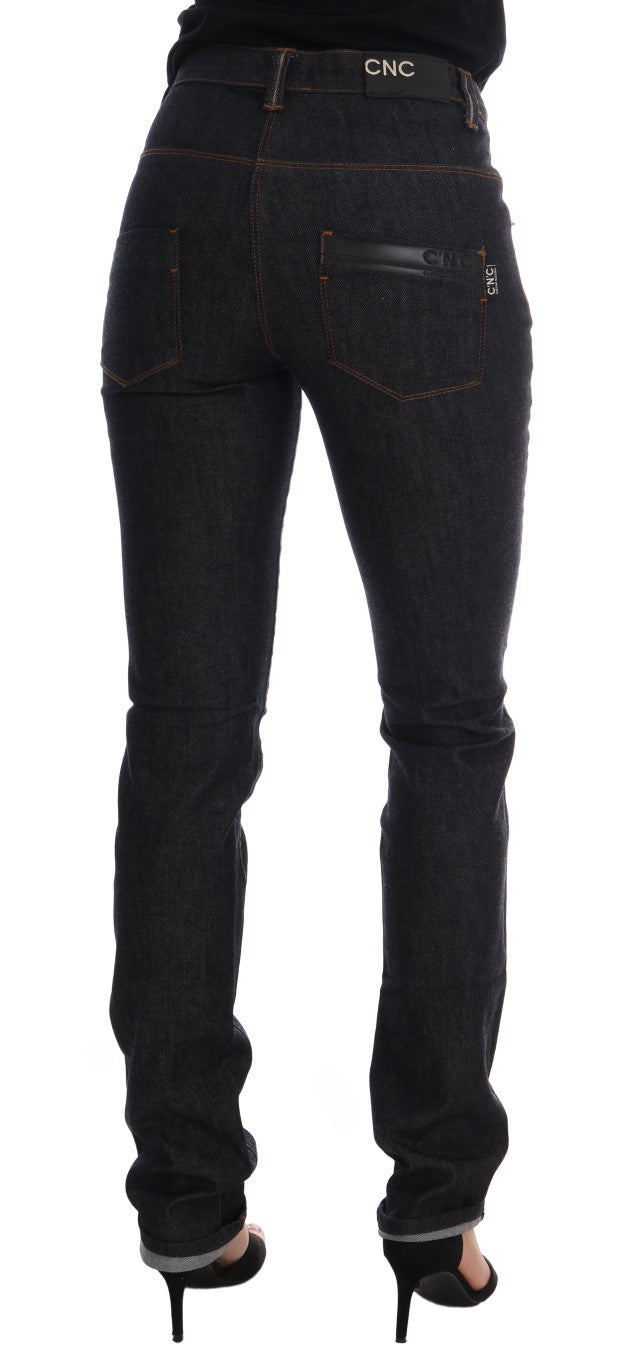 Blue Cotton Stretch Slim Fit Jeans