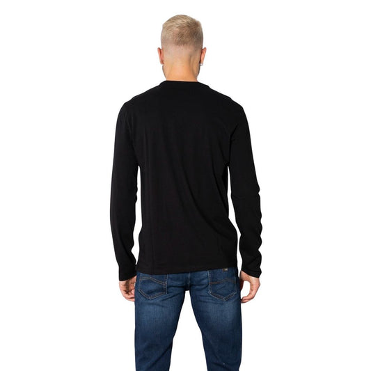 Black Cotton Long Sleeve T-Shirt