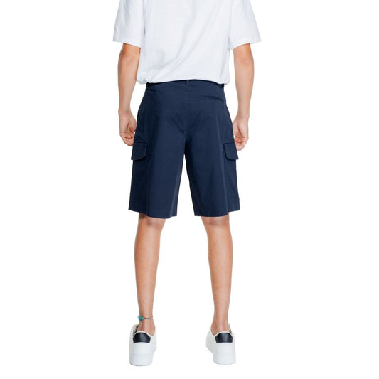 Blue Cotton Bermuda Shorts