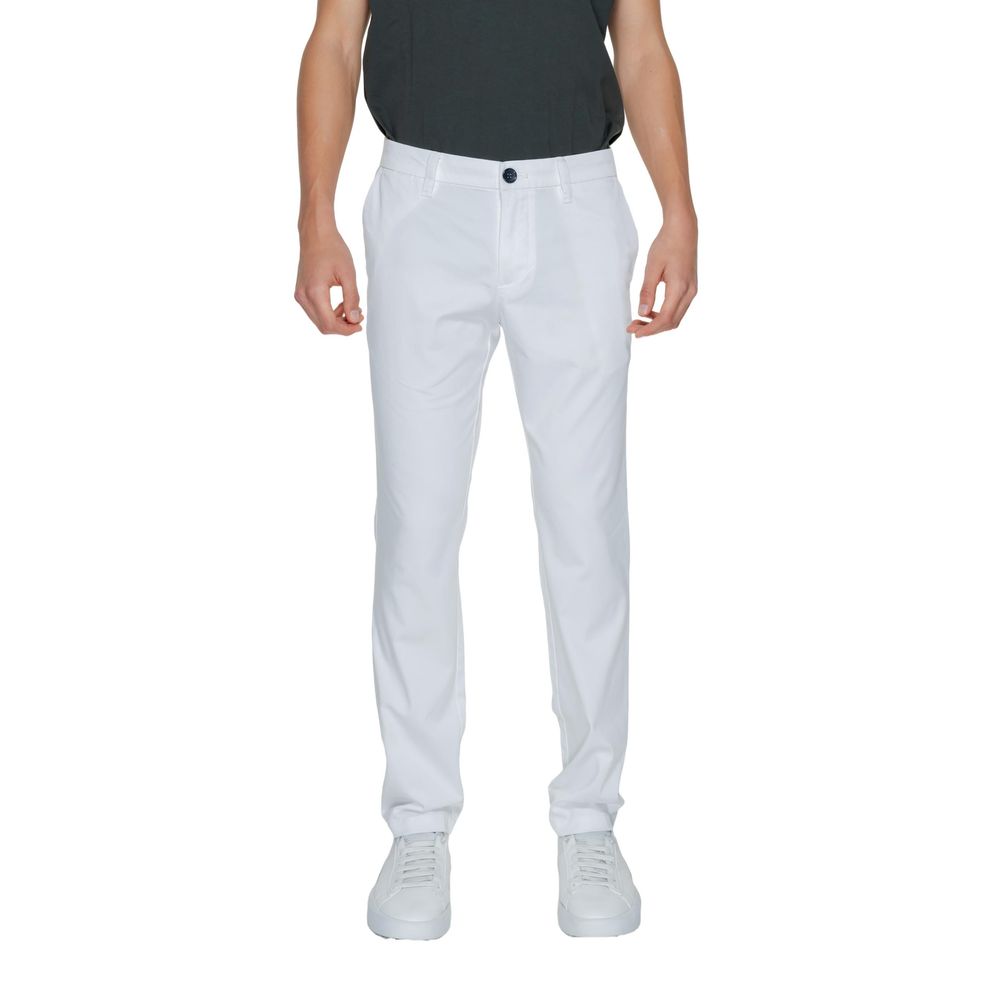 White Cotton Casual Pants