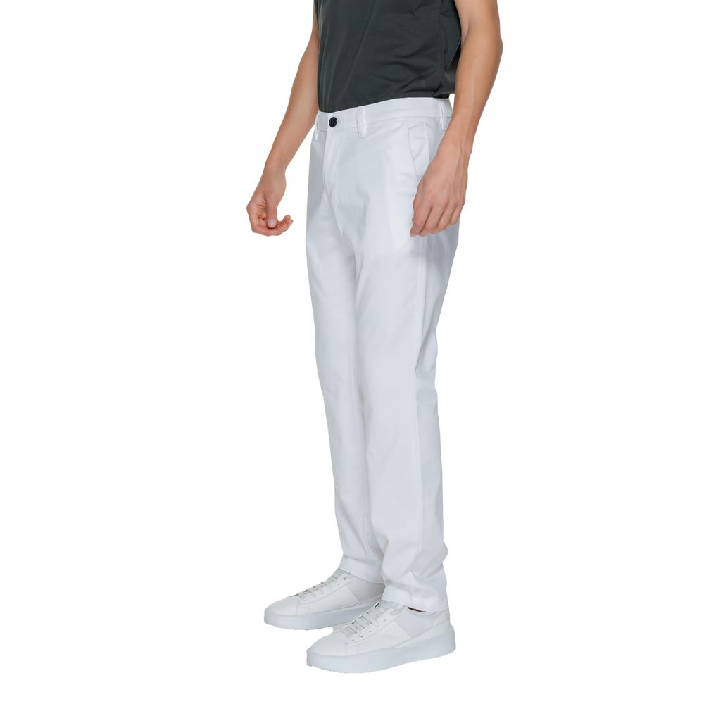 White Cotton Casual Pants