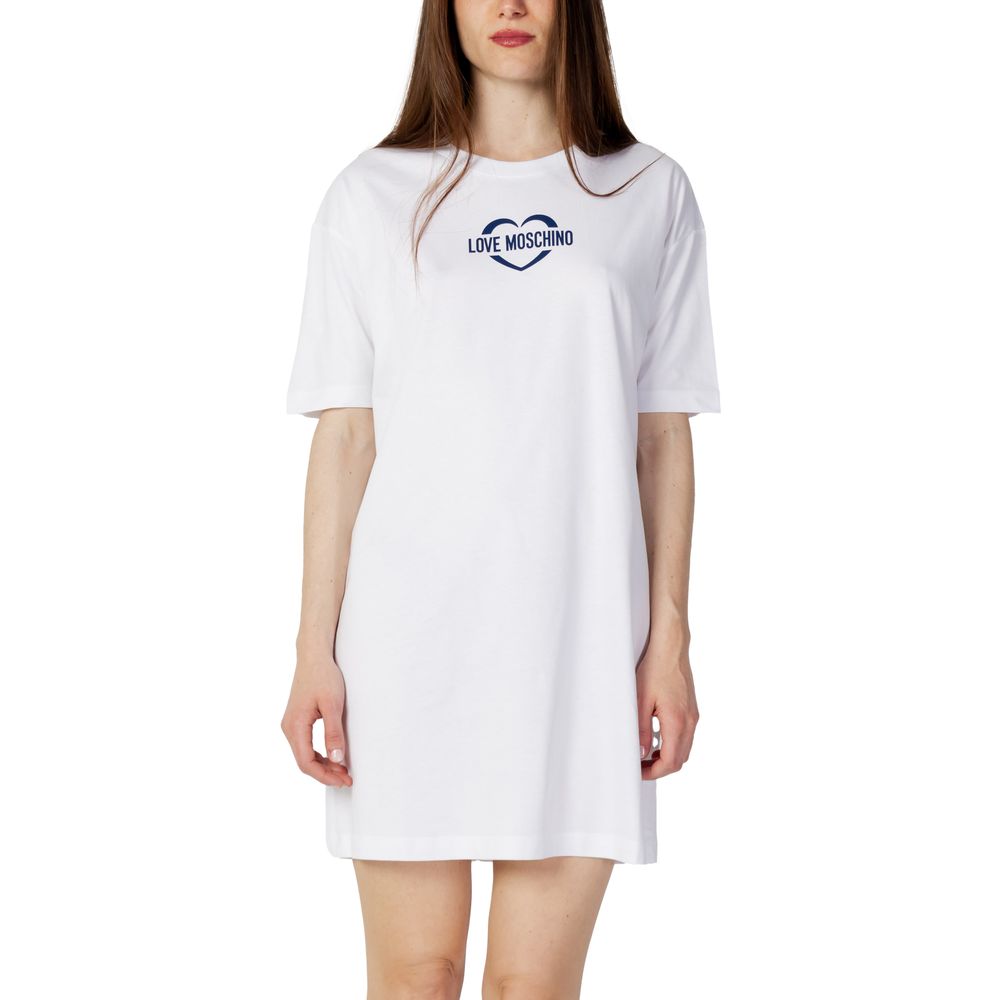 White Cotton Short Dress
