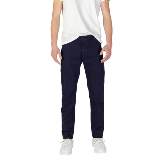 Blue Cotton Skinny Pants