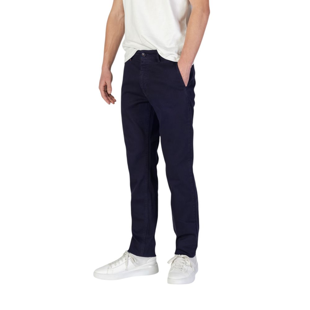 Blue Cotton Skinny Pants