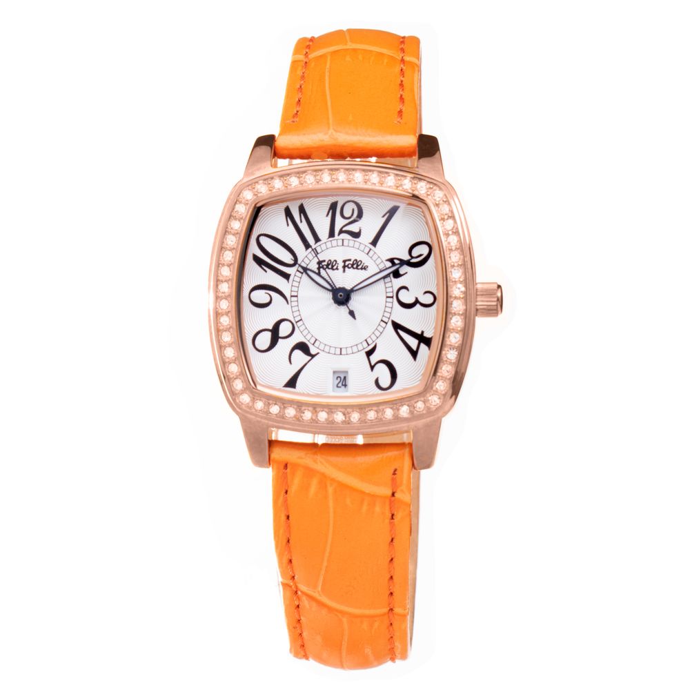 Orange Leather Dress Watch