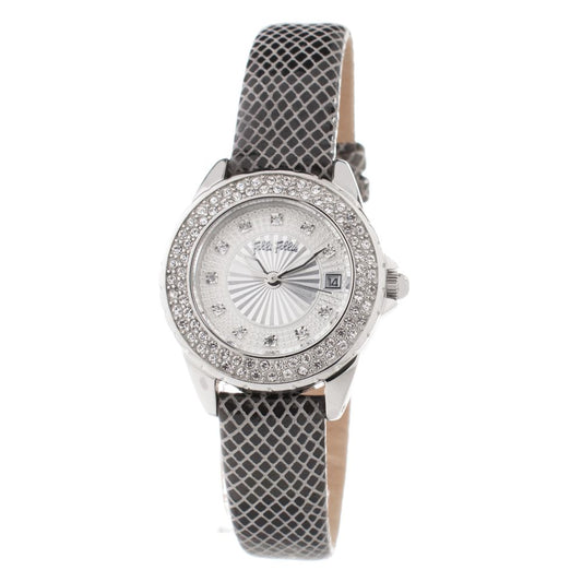 Gray Leather Dress Watch