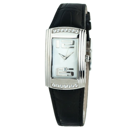 Black Leather Dress Watch