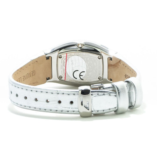 Silver Leather Dress Watch