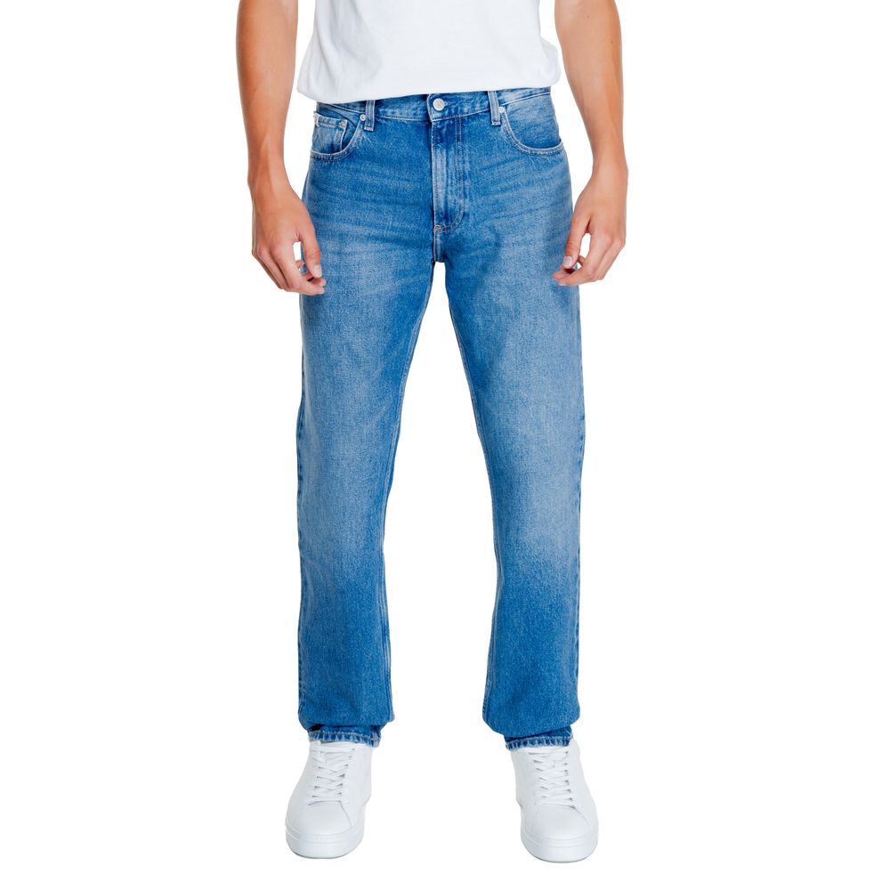Light Blue Cotton Relaxed Fit Jeans